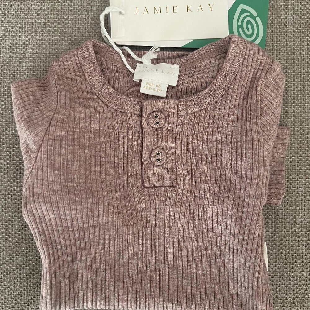 Jamie Kay Cotton Modal Long Sleeve Bodysuit - Mushroom Marle